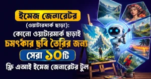 ইমেজ জেনারেটর (ওয়াটারমার্ক ছাড়া): কোনো ওয়াটারমার্ক ছাড়াই চমৎকার ছবি তৈরি করার জন্য সেরা ১০টি ফ্রি এআই ইমেজ জেনারেটর টুল