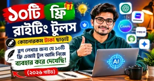 ১০টি ফ্রি রাইটিং টুলস: কোনোরকম টাকা ছাড়াই ব্লগ লেখার জন্য যে ১০টি ফ্রি এআই টুল আমি নিজে ব্যবহার করে দেখেছি (২০২৬ গাইড)